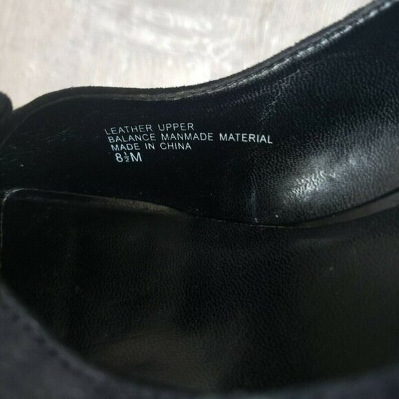 Coldwater Creek Suede Rose Sling Wedge Peep Toe Sandals Womens 8.5 Black NEW - Picture 10 of 14